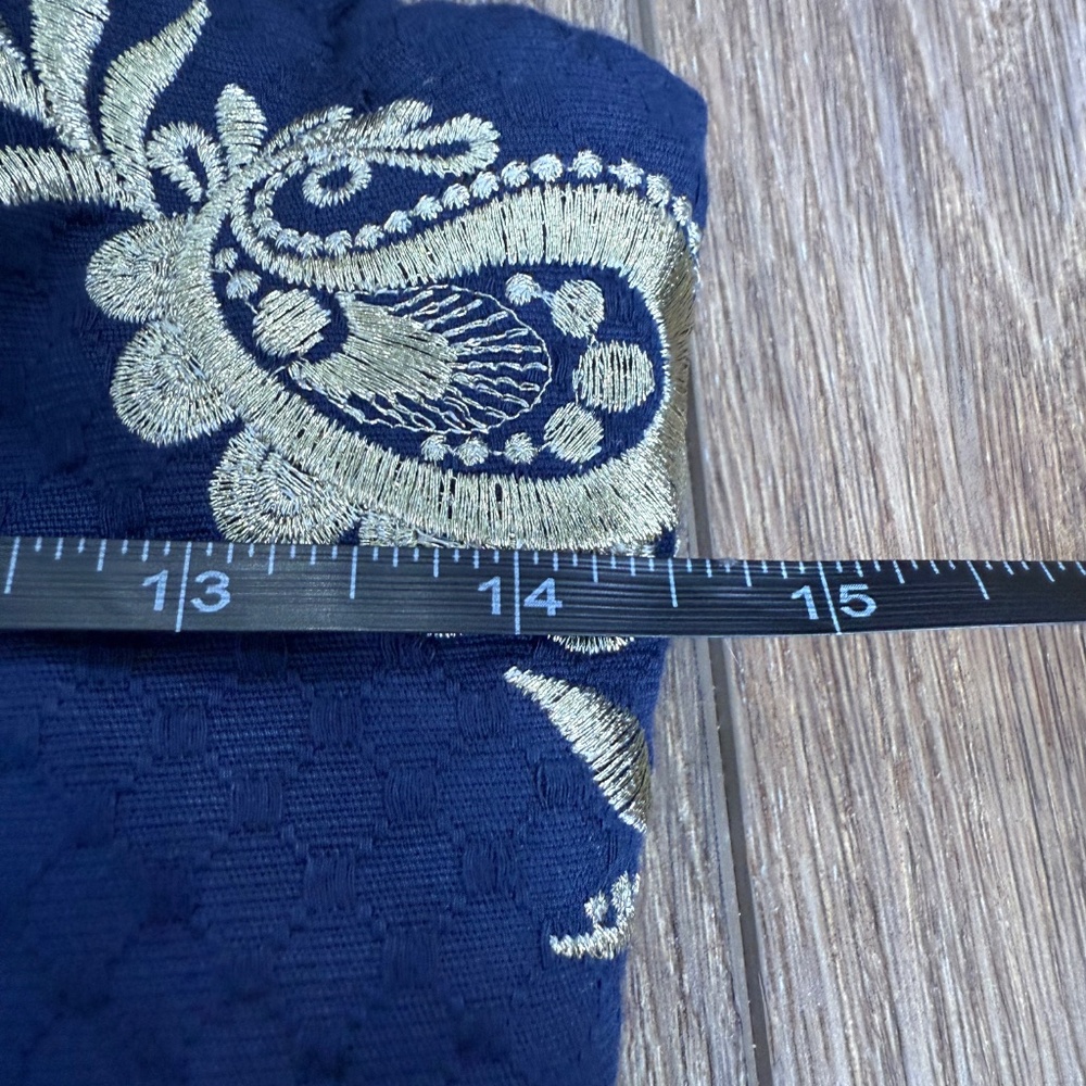 Lilly Pulitzer Women's Demi Strapless Navy Gold Embroidered Dress Size 0 Formal - Picture 4 of 11